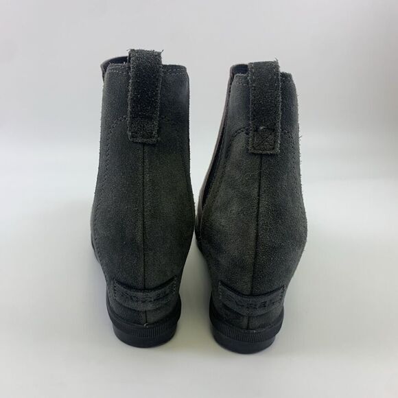 Sorel Joan Of Artic Wedge Chelsea Boot Purple Sage Suede Pull On Ankle Womens 8 - Picture 4 of 12